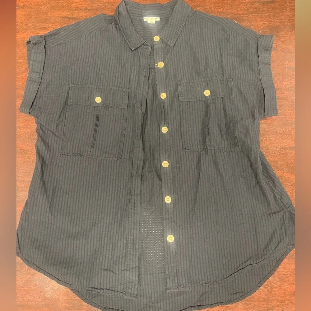 a.n.a Charcoal Button-Down Shirt - Picture 3 of 3